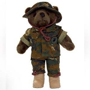 Vintage Bear Forces of America US Marine Corps Male Teddy Bear 1989 Toy Size 12”